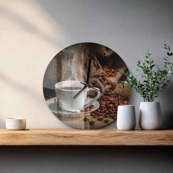 Round wall clock Coffee