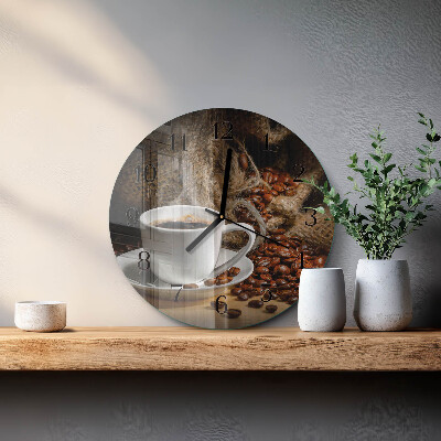 Round wall clock Coffee
