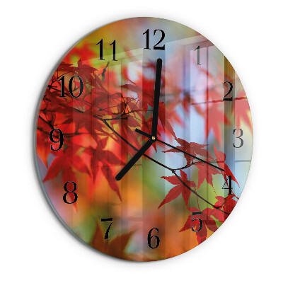 Round wall clock Maple Leaves