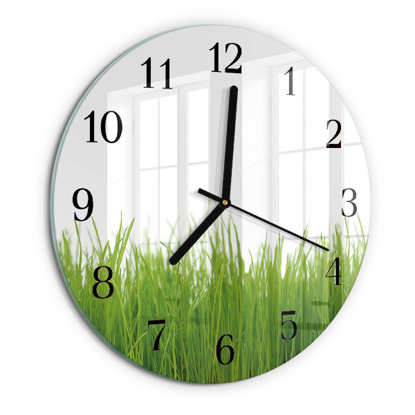 Round wall clock Grass