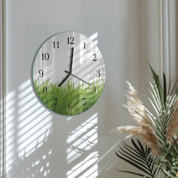 Round wall clock Grass
