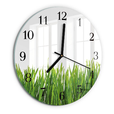 Round wall clock Grass