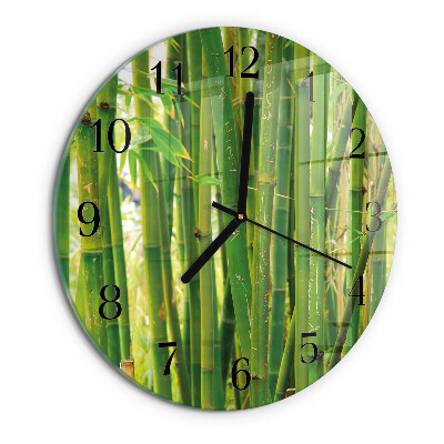 Round wall clock Bamboo Plant