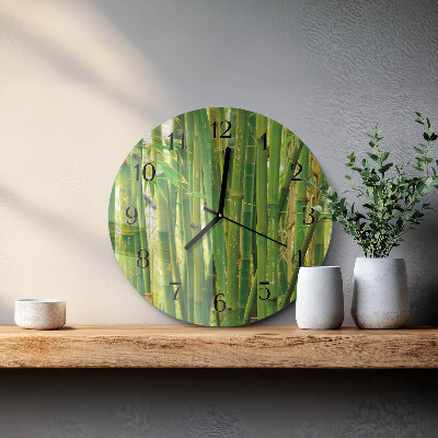 Round wall clock Bamboo Plant