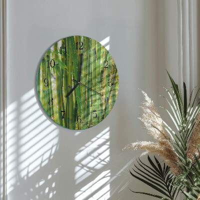 Round wall clock Bamboo Plant