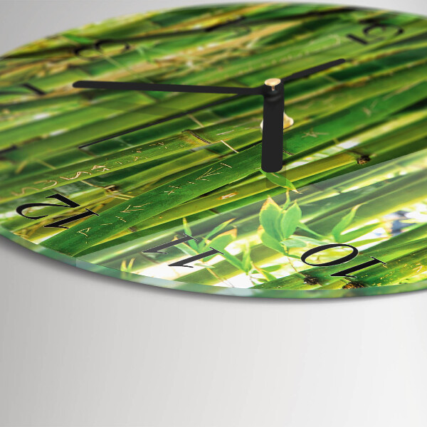 Round wall clock Bamboo Plant