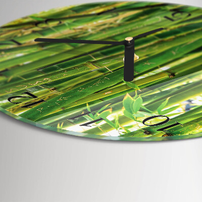 Round wall clock Bamboo Plant