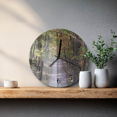 Round wall clock Forest Path