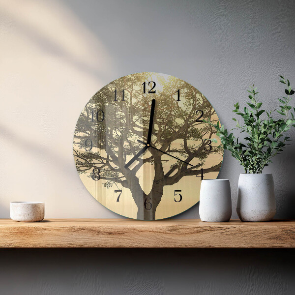 Round wall clock Tree