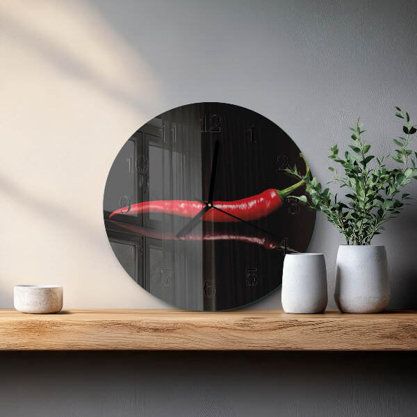 Round wall clock Chili pepper