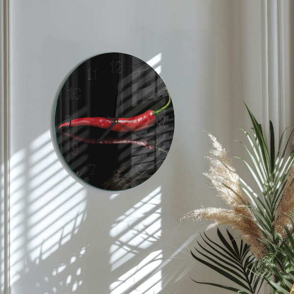 Round wall clock Chili pepper