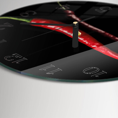 Round wall clock Chili pepper