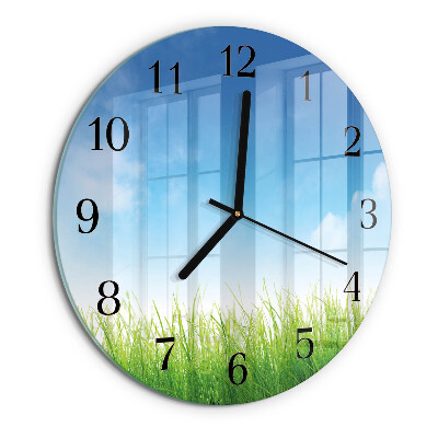 Round wall clock Grass