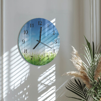 Round wall clock Grass