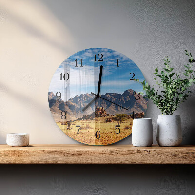 Round wall clock Mountains