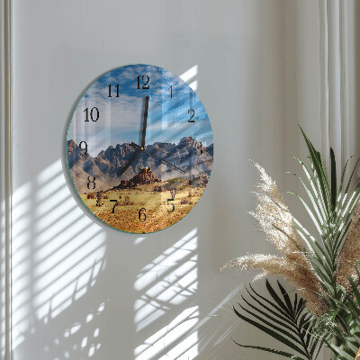 Round wall clock Mountains