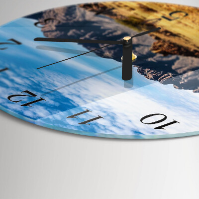 Round wall clock Mountains
