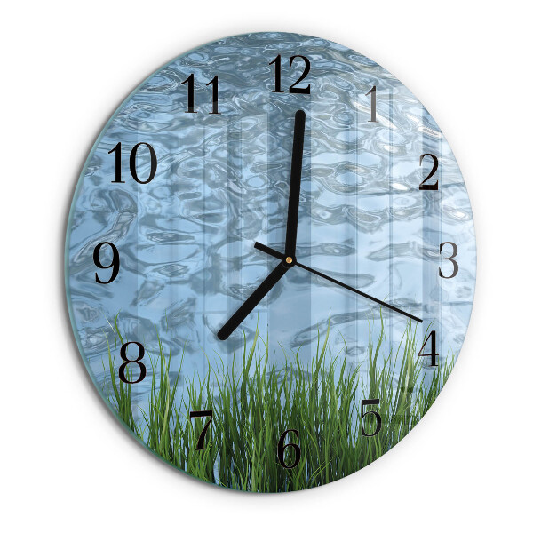 Round wall clock Grass Water