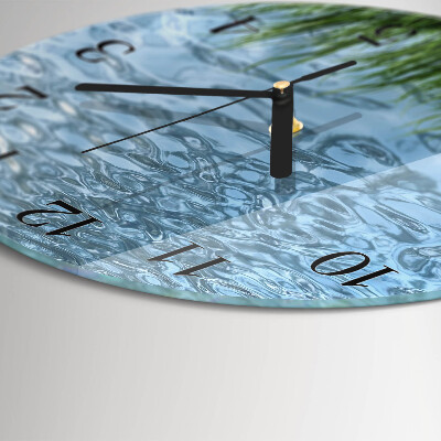 Round wall clock Grass Water