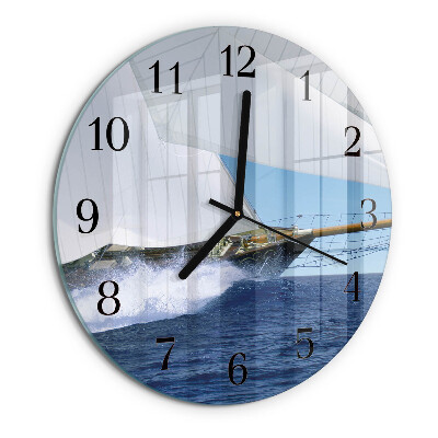 Round wall clock Sailboat