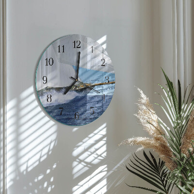 Round wall clock Sailboat