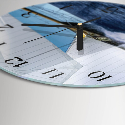 Round wall clock Sailboat