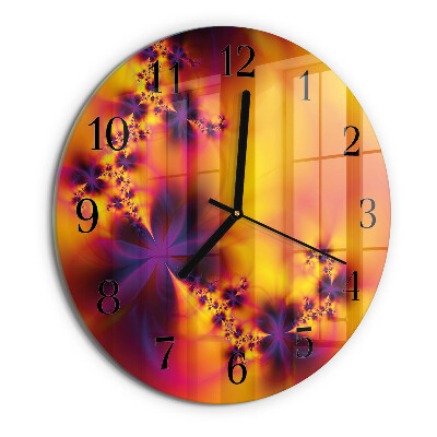 Round wall clock Flowers