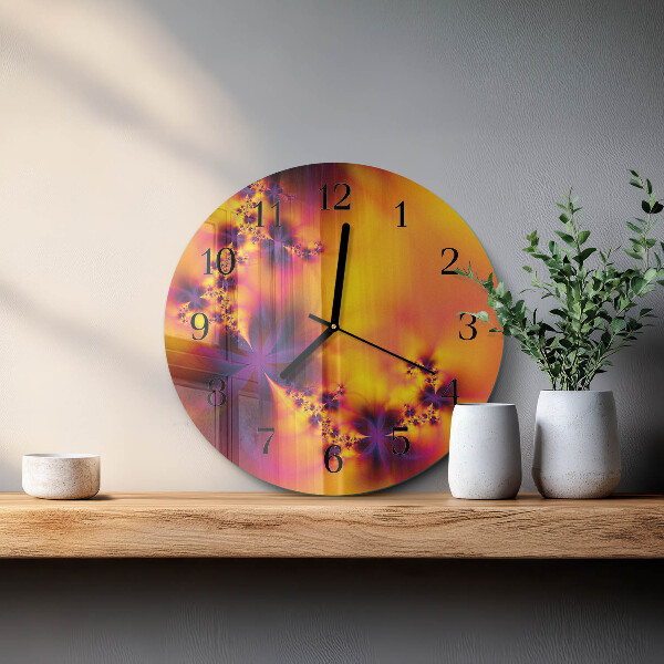 Round wall clock Flowers