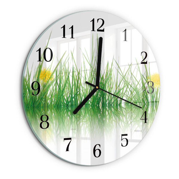 Round wall clock Grass