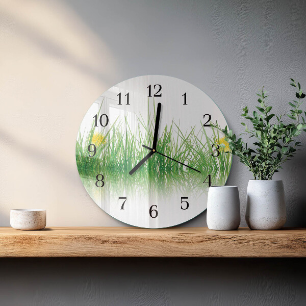 Round wall clock Grass