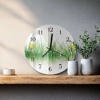 Round wall clock Grass