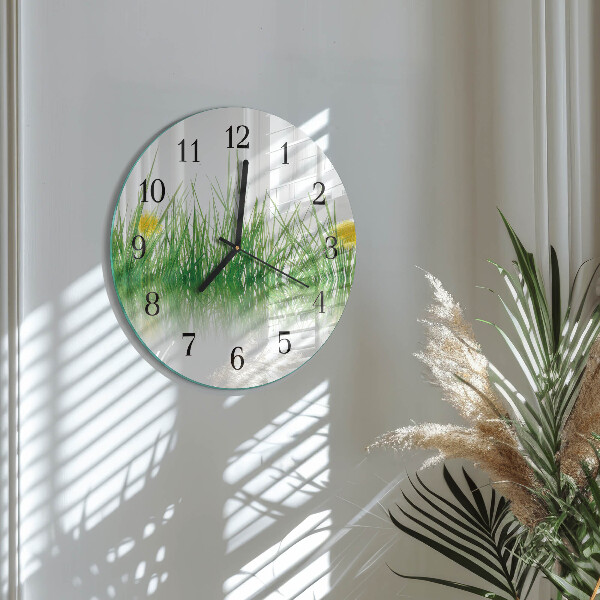 Round wall clock Grass