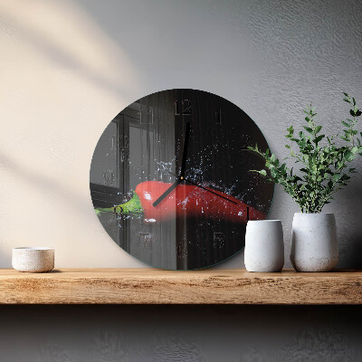 Round wall clock Chili peppers