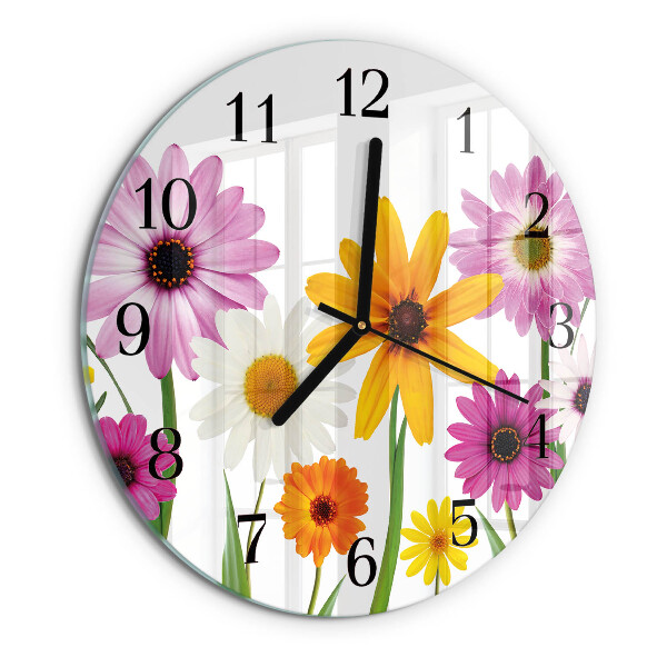 Round wall clock Flowers