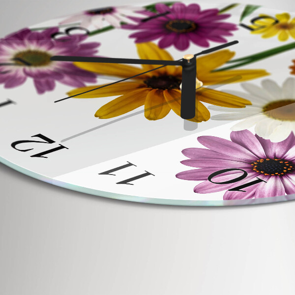 Round wall clock Flowers
