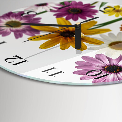 Round wall clock Flowers