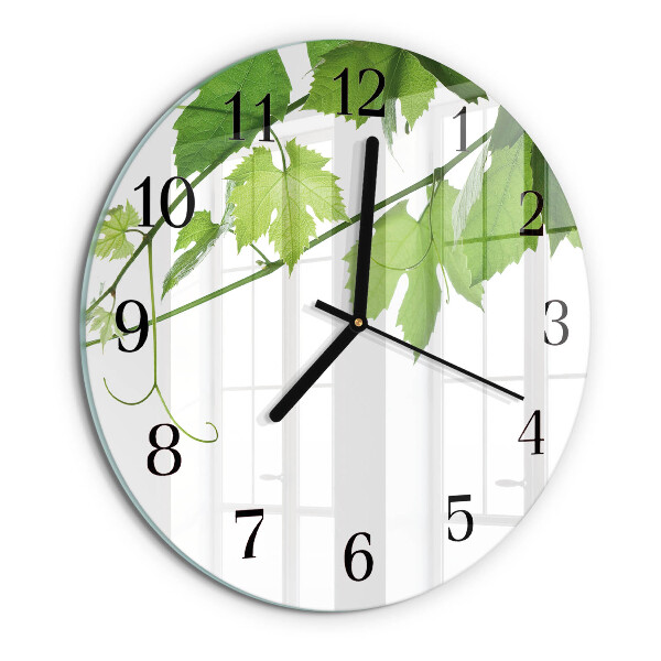 Round wall clock Leaves
