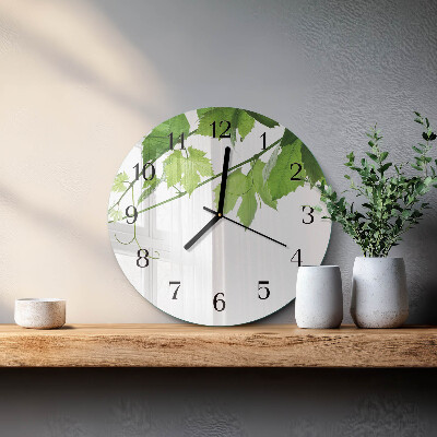 Round wall clock Leaves