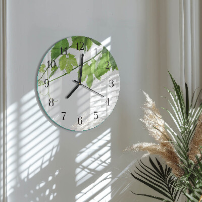 Round wall clock Leaves