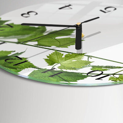Round wall clock Leaves