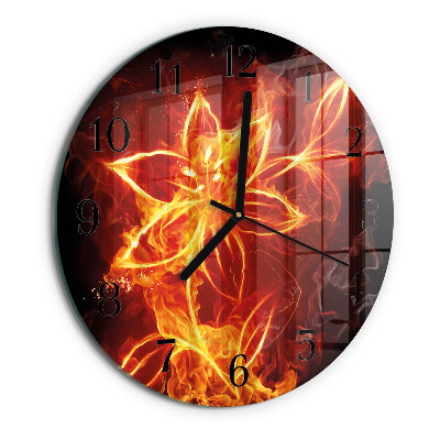 Round wall clock Fire Flower
