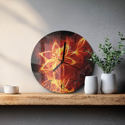 Round wall clock Fire Flower