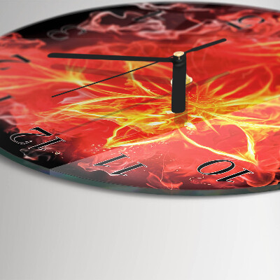 Round wall clock Fire Flower