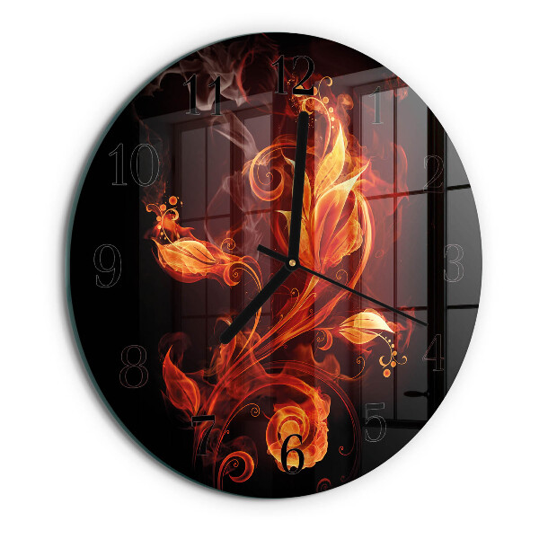 Round wall clock Fire Flower