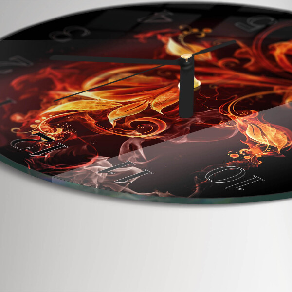 Round wall clock Fire Flower