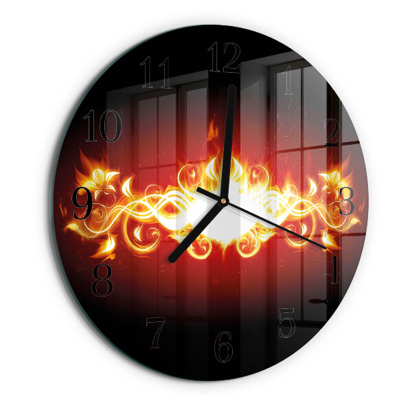 Round wall clock Fire Flower