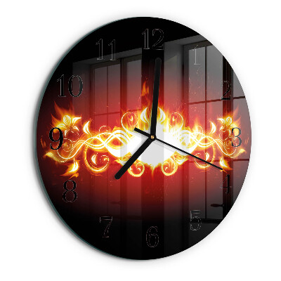 Round wall clock Fire Flower