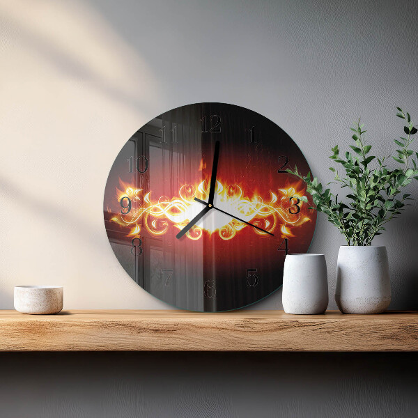 Round wall clock Fire Flower