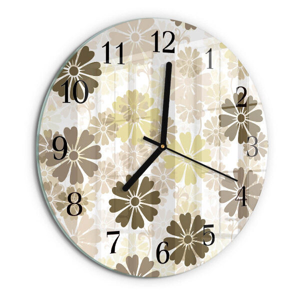 Round wall clock Floral Art