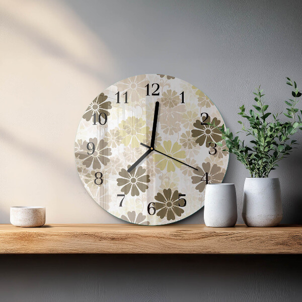Round wall clock Floral Art